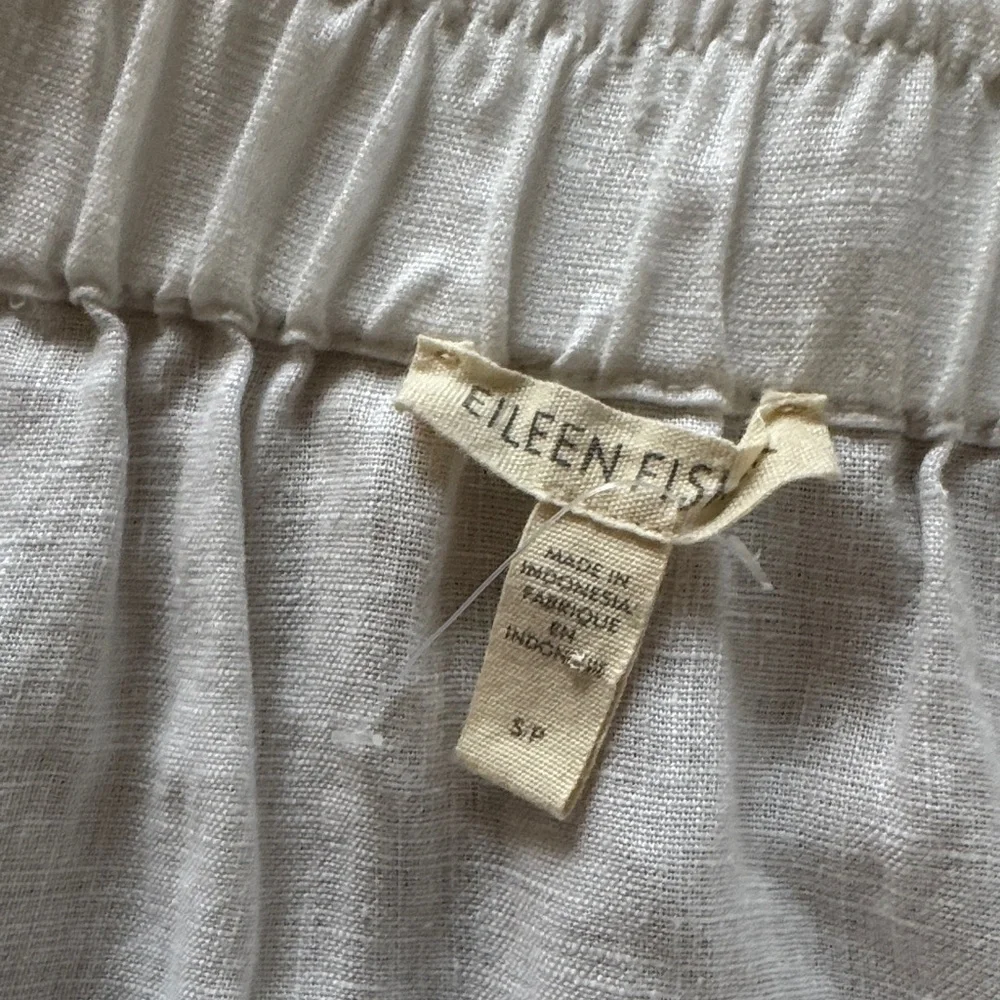 Eileen Fisher linen white flare midi A-Line Women's Skirt NWOT SMALL - Picture 5 of 6